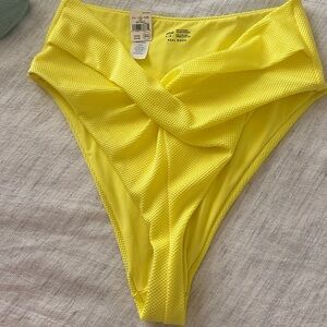 Aerie crossover high cut cheeky yellow bikini bottom